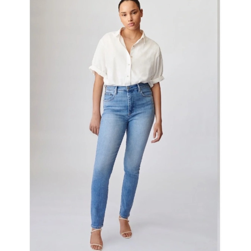 Denim Forum Lola Hi-Rise Skinny Jeans Size 27 Light Blue NEW Stretch Aritzia